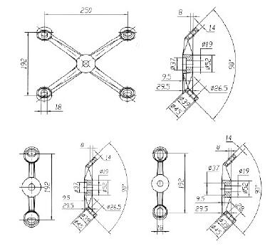 SMS250C系列驳接爪参数